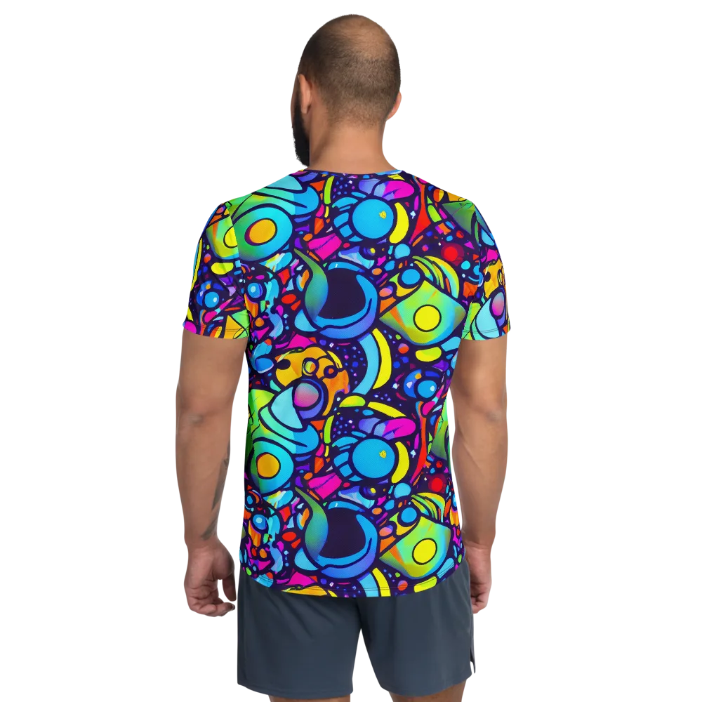 Neon Graffscape on Men's Athletic T-Shirt — Back