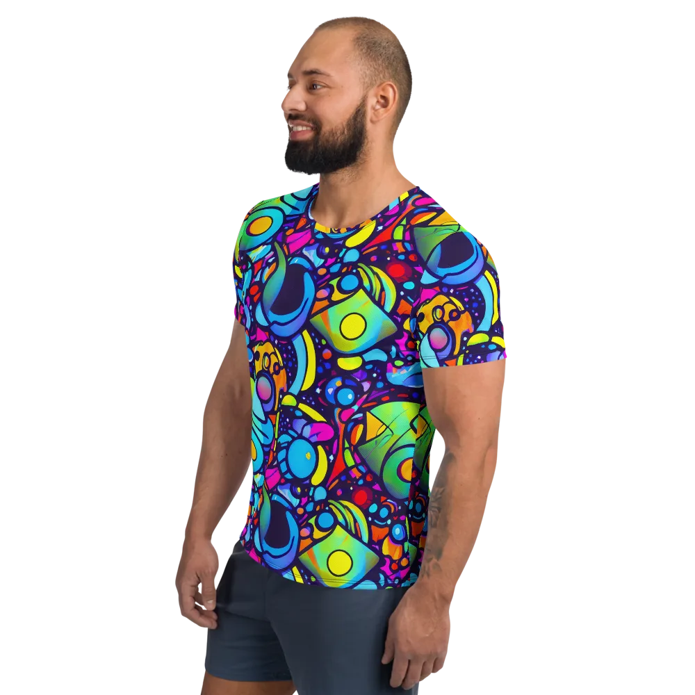 Neon Graffscape on Men's Athletic T-Shirt — Left