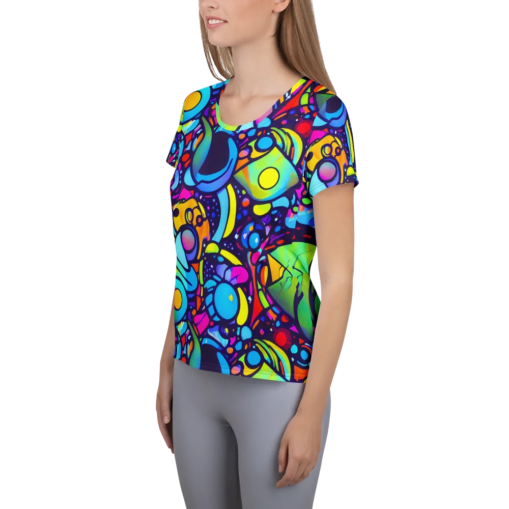 Neon Graffscape on Women's Athletic T-Shirt — Left