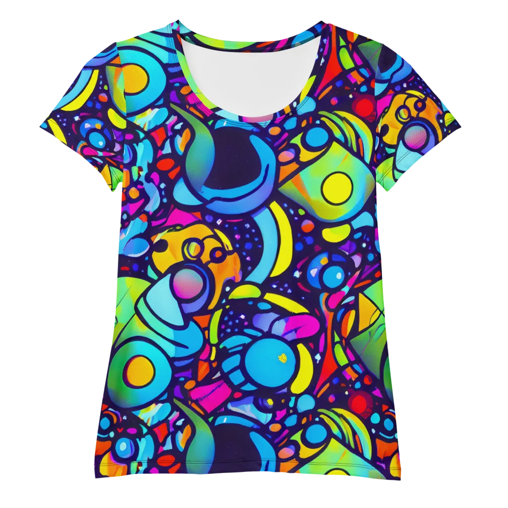 Neon Graffscape on Women's Athletic T-Shirt — Front