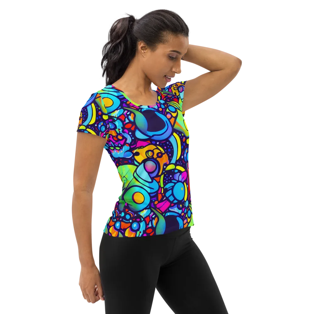 Neon Graffscape on Women's Athletic T-Shirt — Right