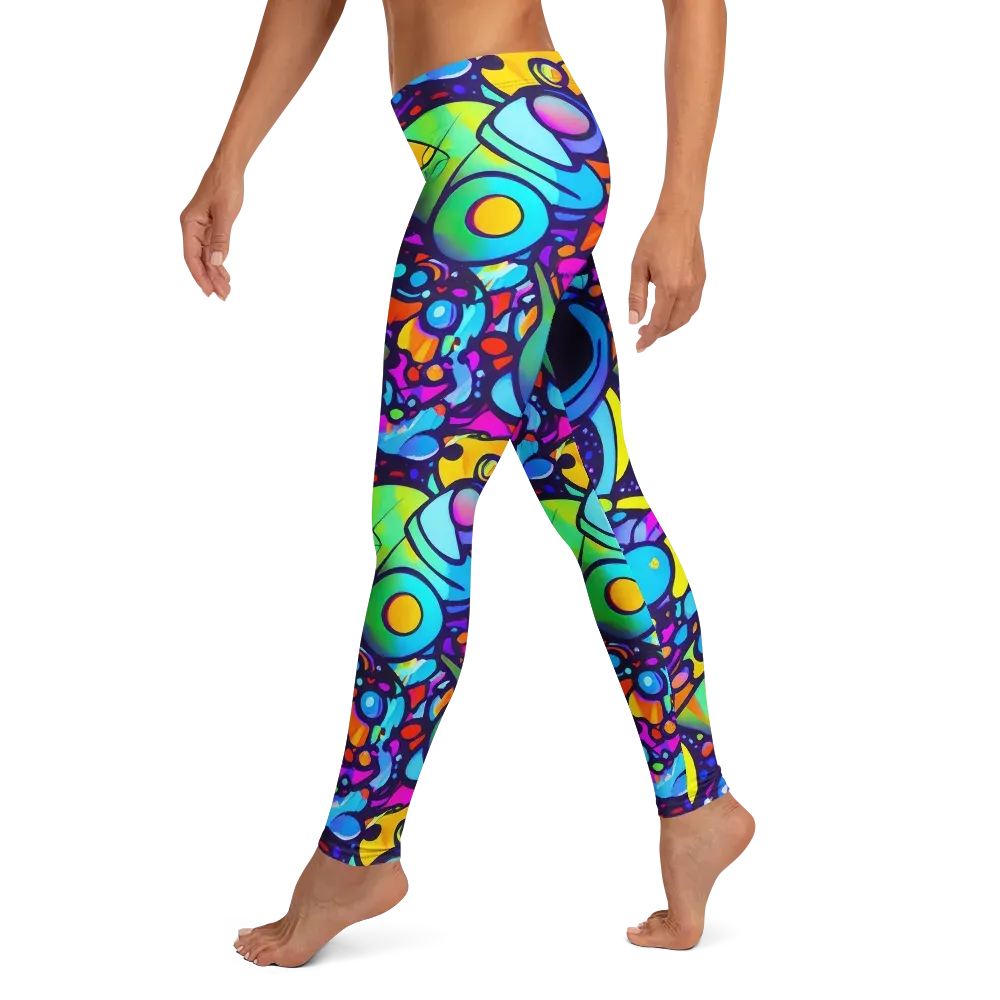 Neon Graffscape on Leggings — Left
