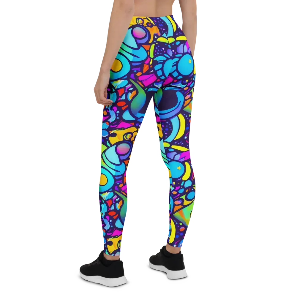 Neon Graffscape on Leggings — Back