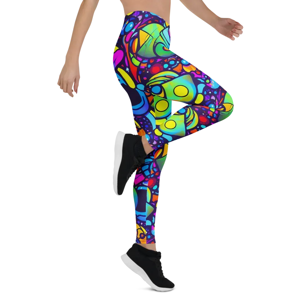 Neon Graffscape on Leggings — Right