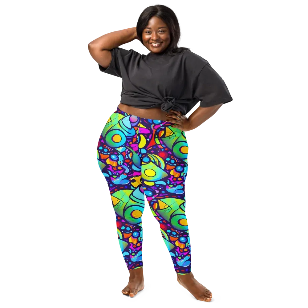 Neon Graffscape on Leggings — Front