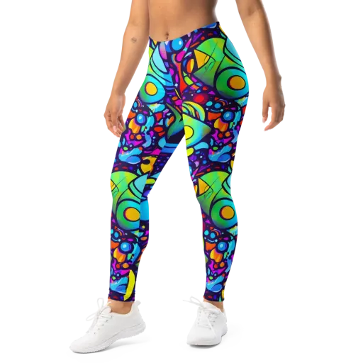 Neon Graffscape on a Leggings