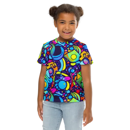 Neon Graffscape on a Kids Crew Neck T-Shirt