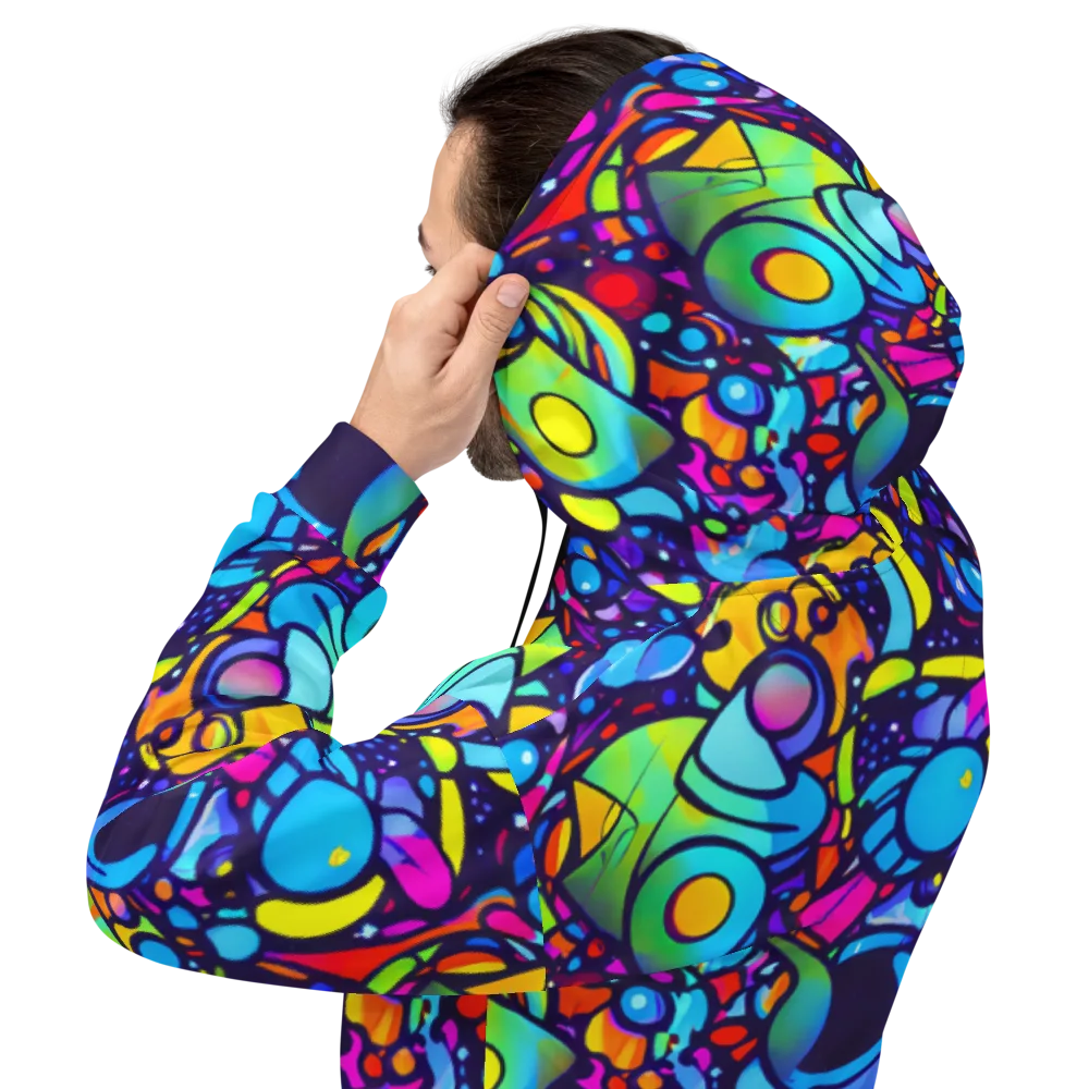 Neon Graffscape on Hoodie — Back