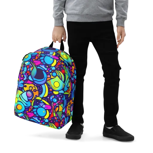 Neon Graffscape on a Minimalist Backpack
