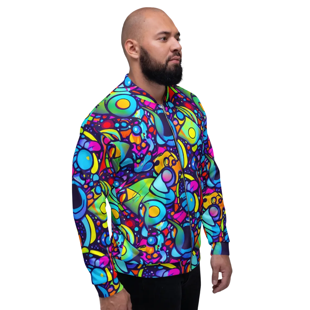 Neon Graffscape on Bomber Jacket — Right
