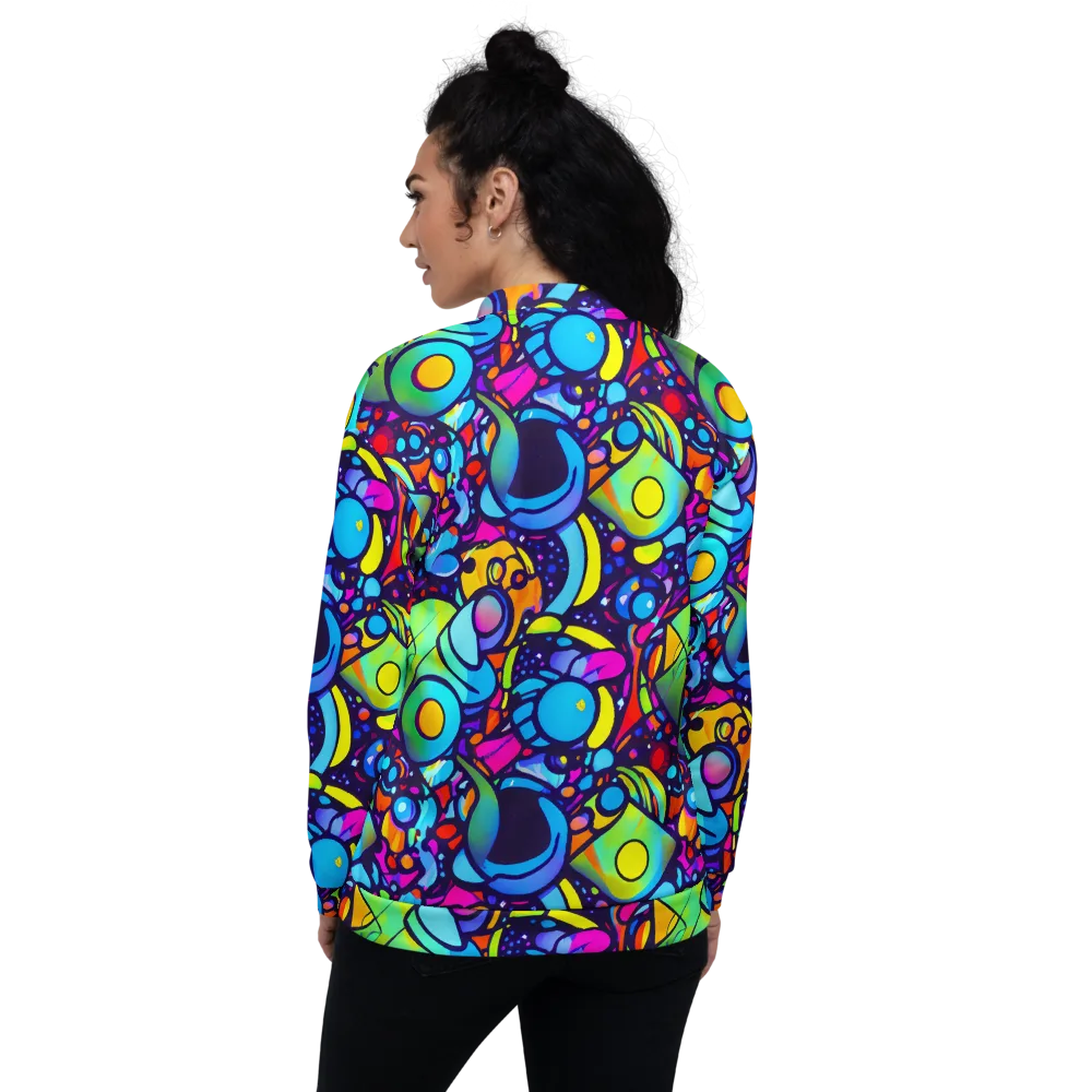 Neon Graffscape on Bomber Jacket — Back
