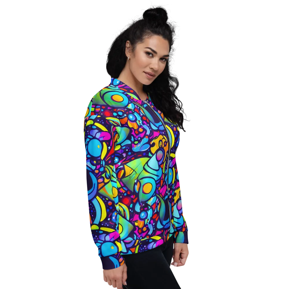 Neon Graffscape on Bomber Jacket — Right