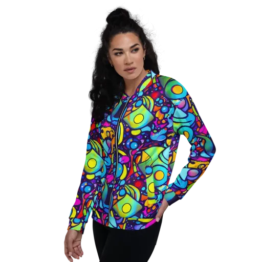 Neon Graffscape on a Bomber Jacket