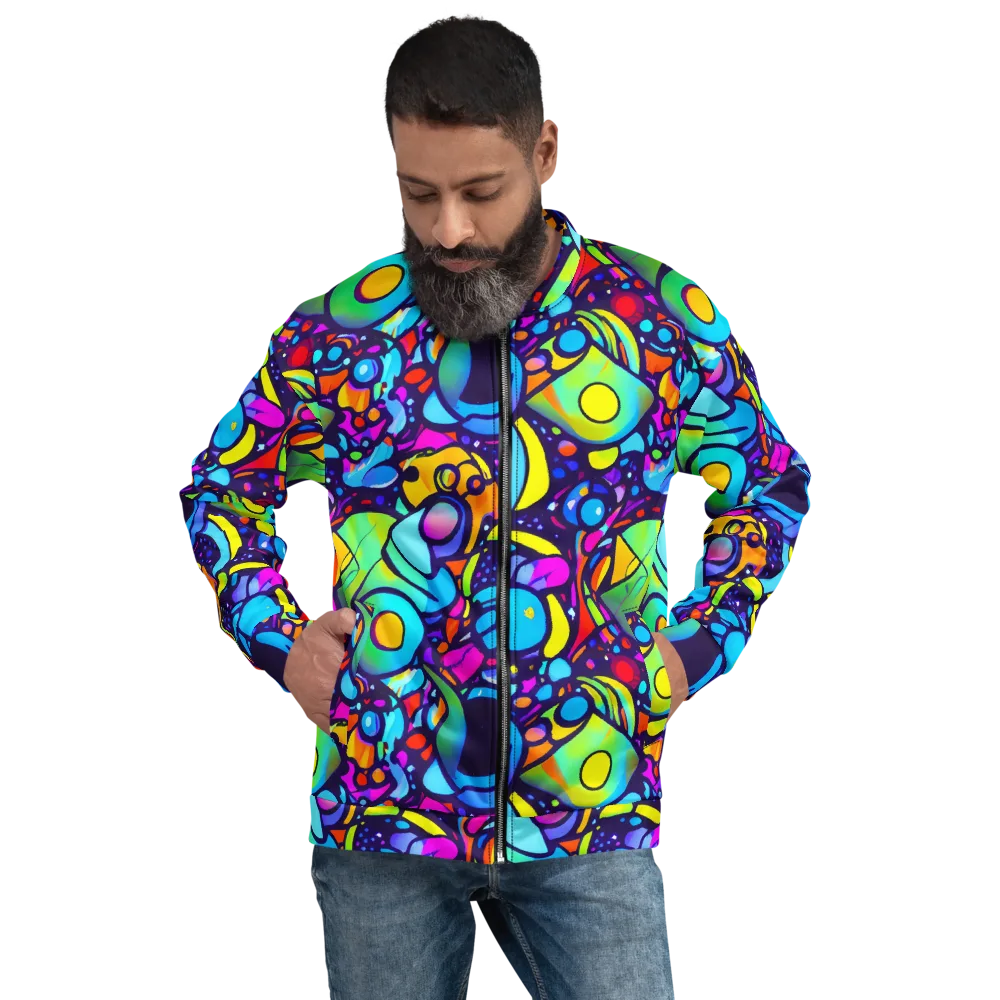 Neon Graffscape on Bomber Jacket — Front