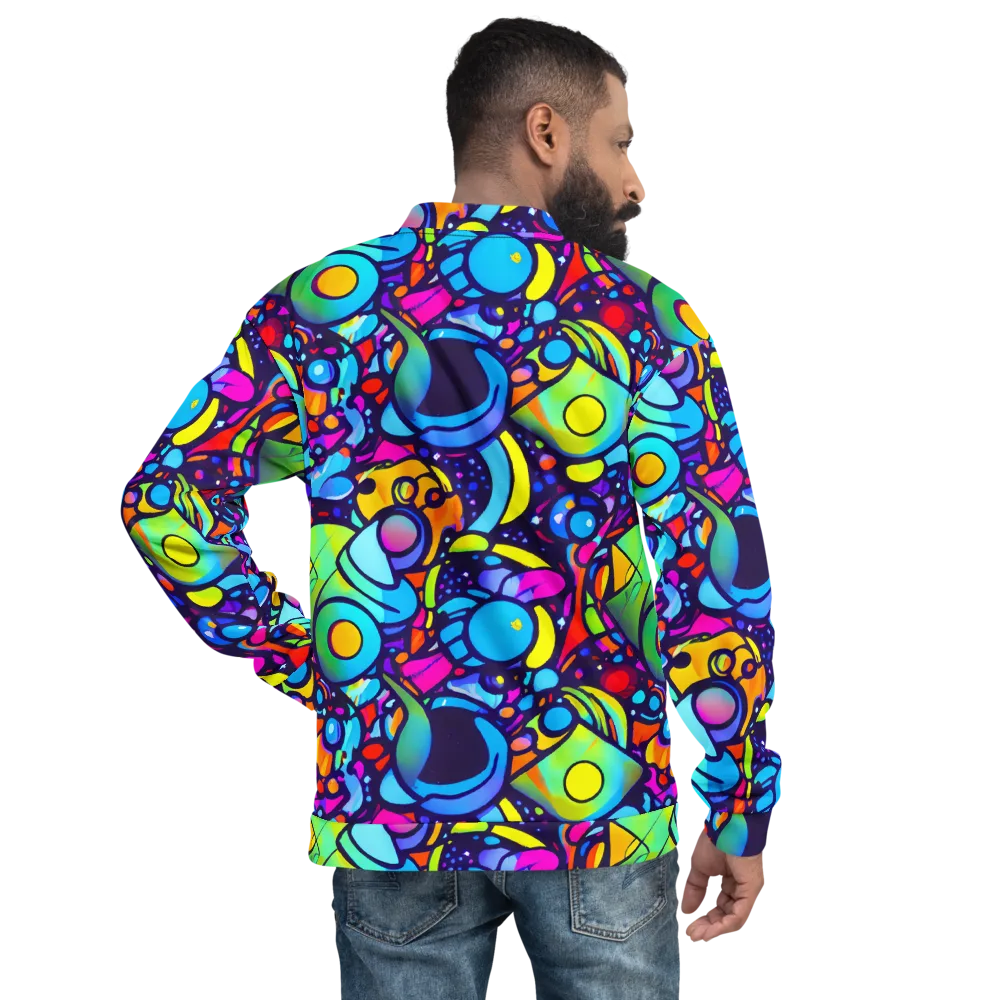 Neon Graffscape on Bomber Jacket — Back