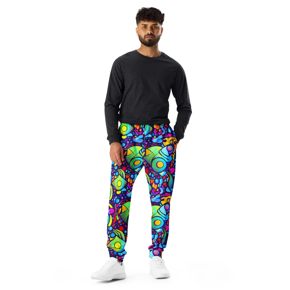 Neon Graffscape on Men's Joggers — Front