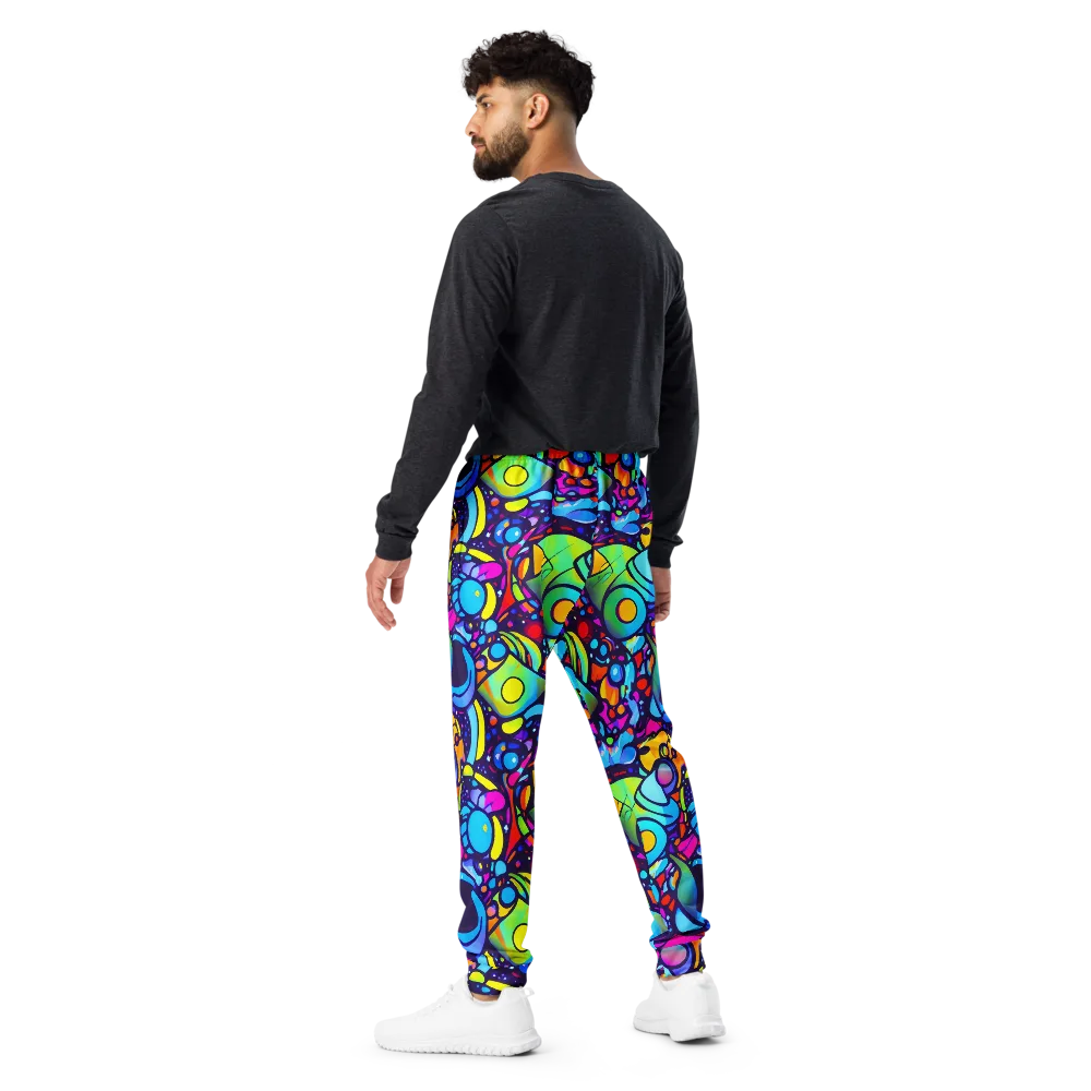 Neon Graffscape on Men's Joggers — Back