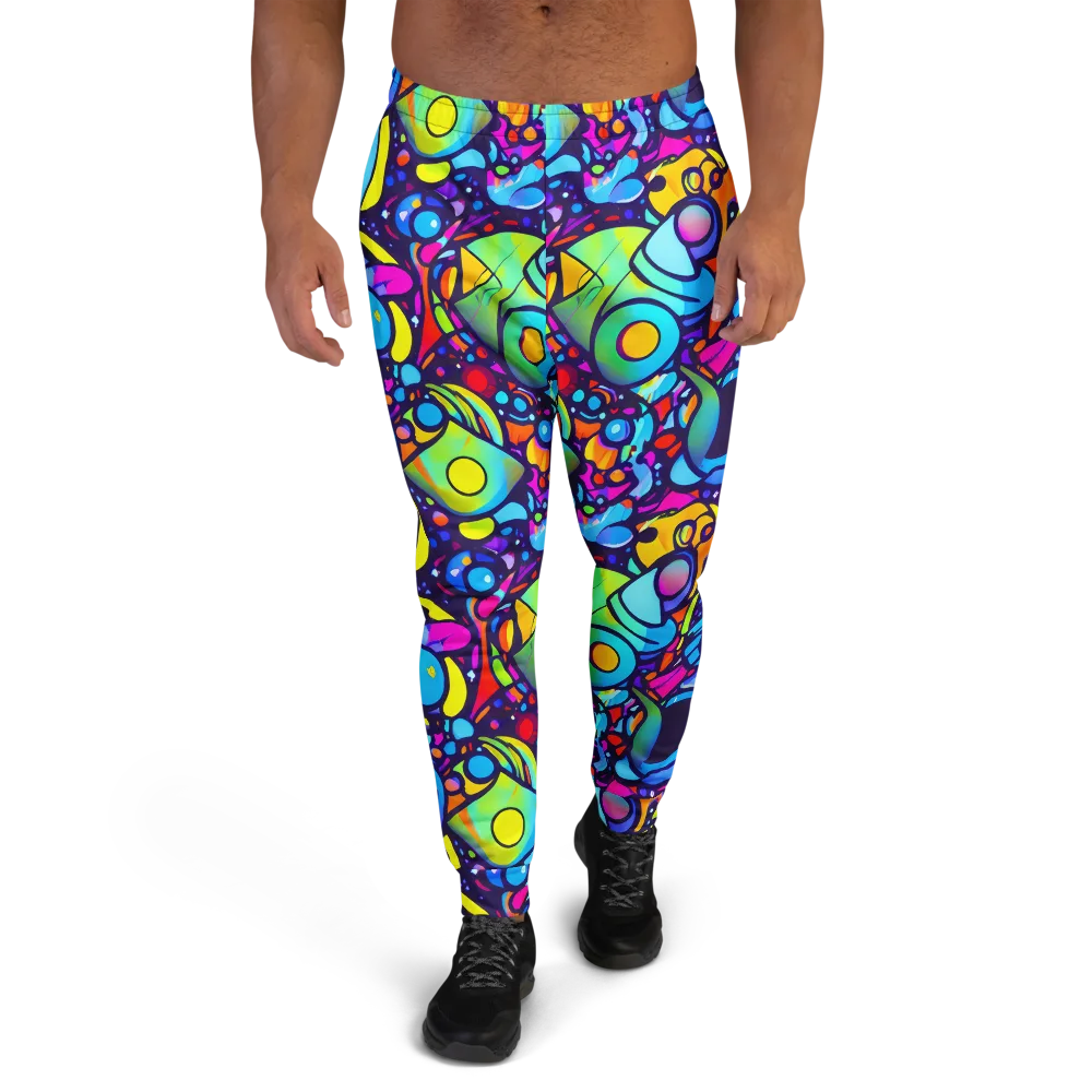 Neon Graffscape on Men's Joggers — Front