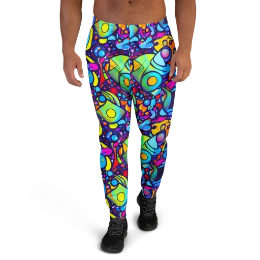 Neon Graffscape on a Men's Joggers