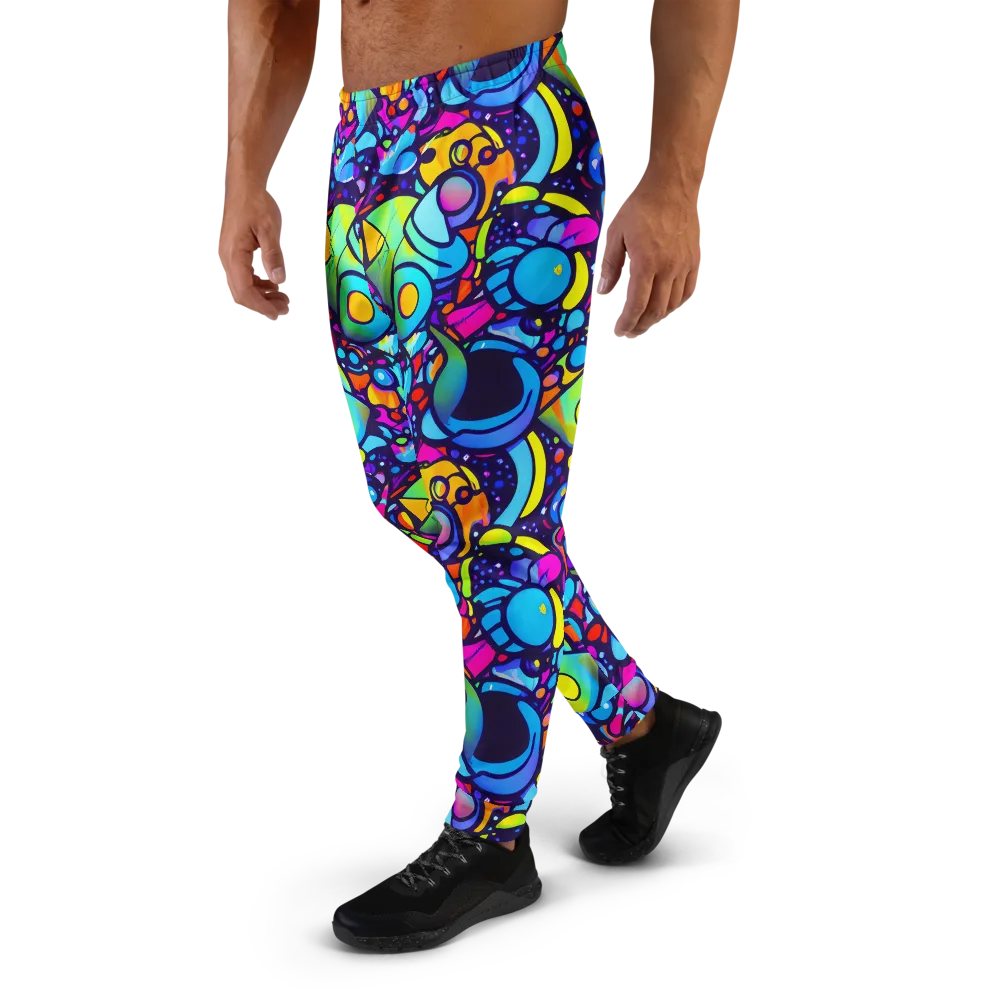 Neon Graffscape on Men's Joggers — Left