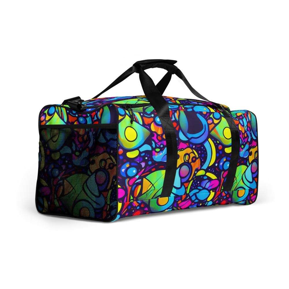 Neon Graffscape on Duffle Bag — Right Front
