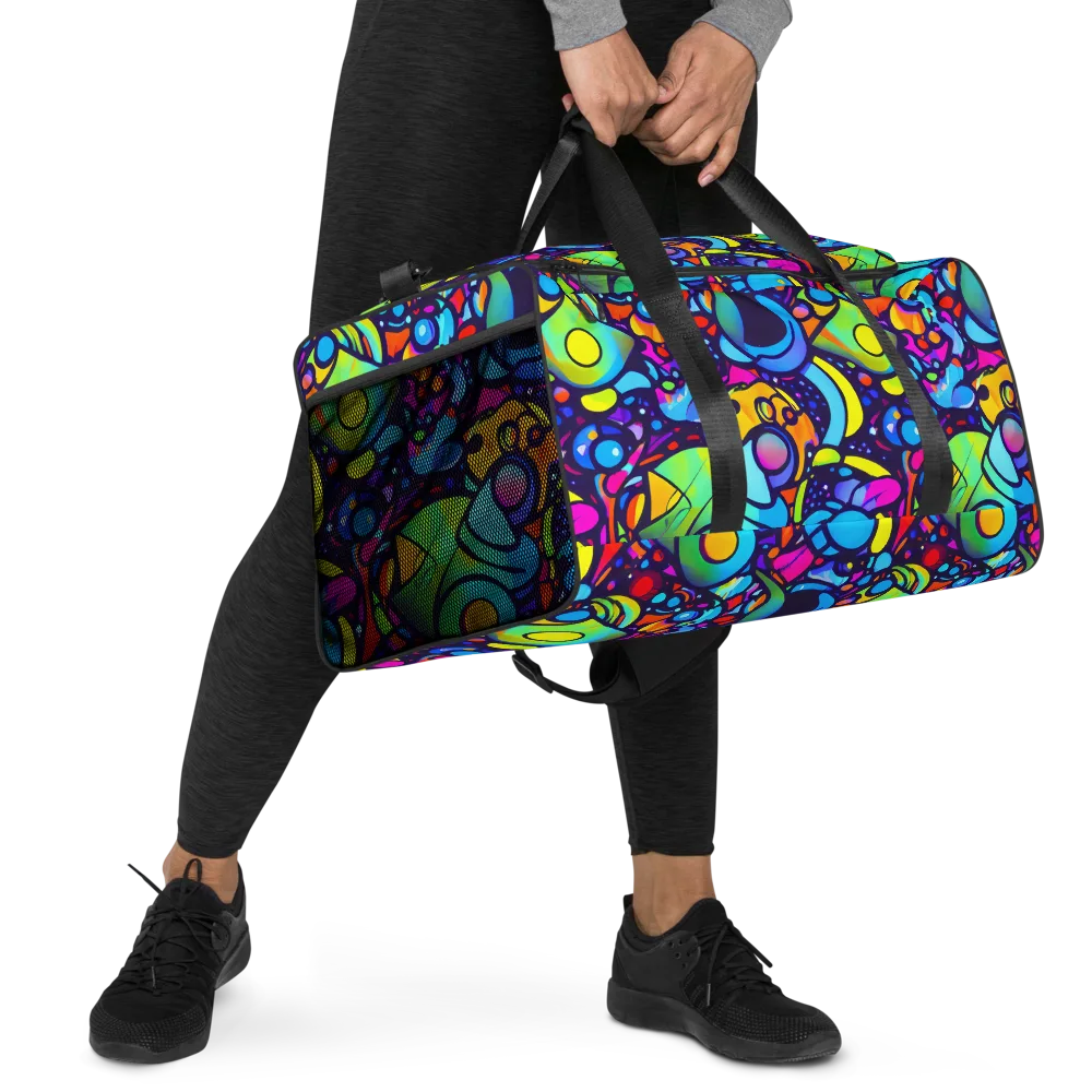Neon Graffscape on Duffle Bag — Right Front