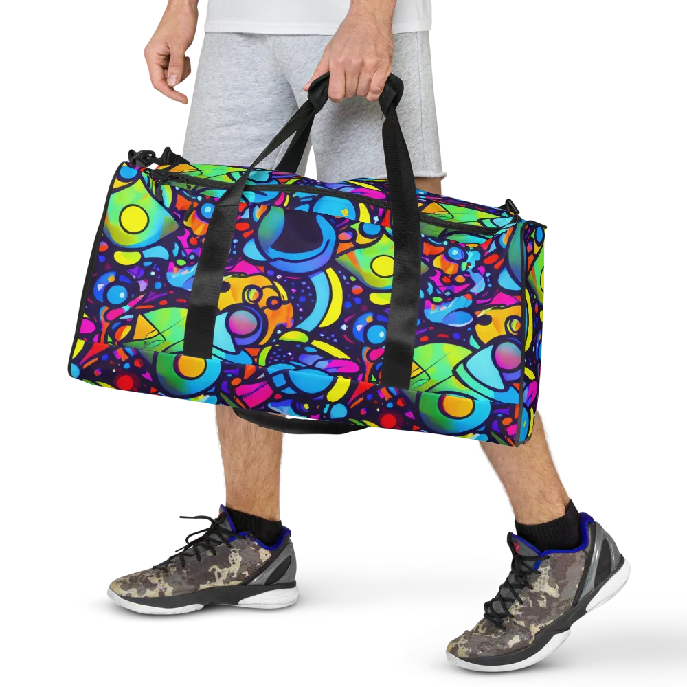 Neon Graffscape on Duffle Bag — Front