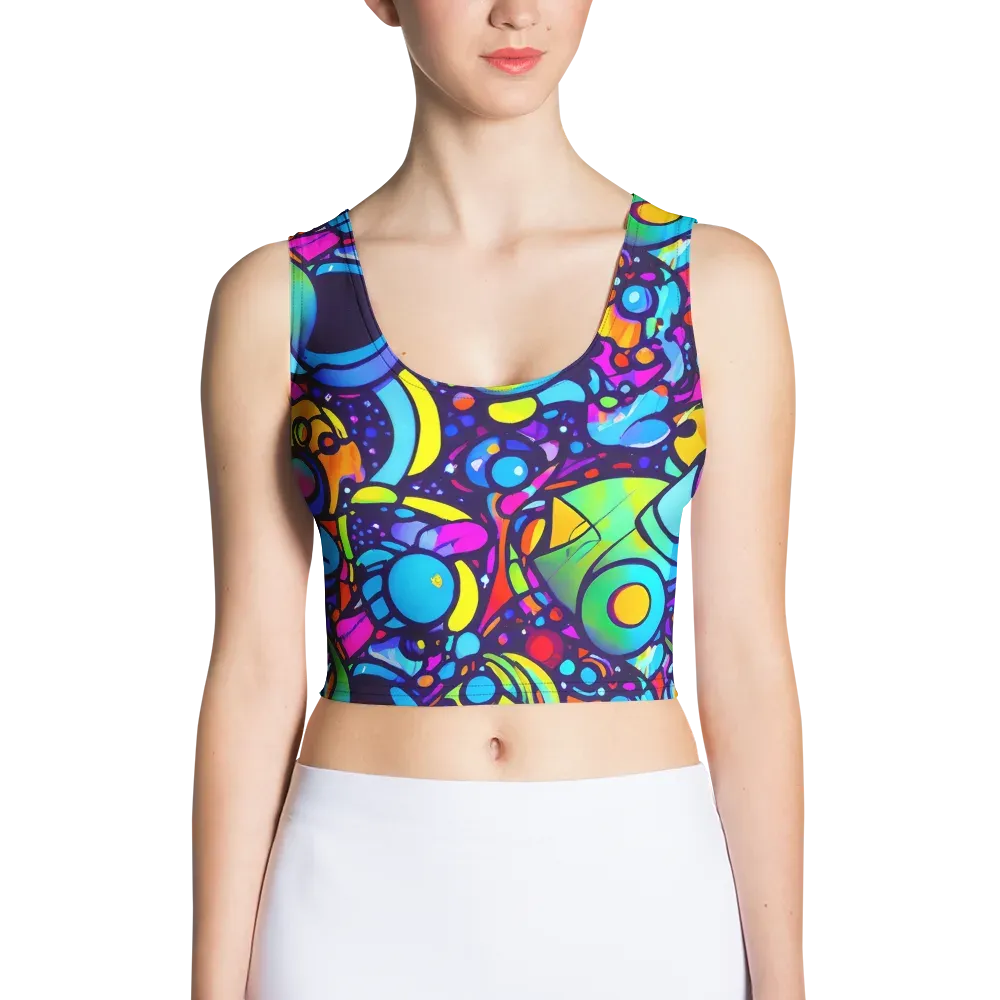Neon Graffscape on Crop Top — Front
