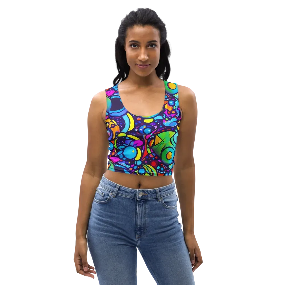 Neon Graffscape on Crop Top — Front