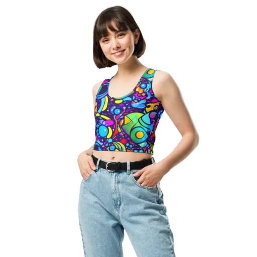Neon Graffscape on a Crop Top