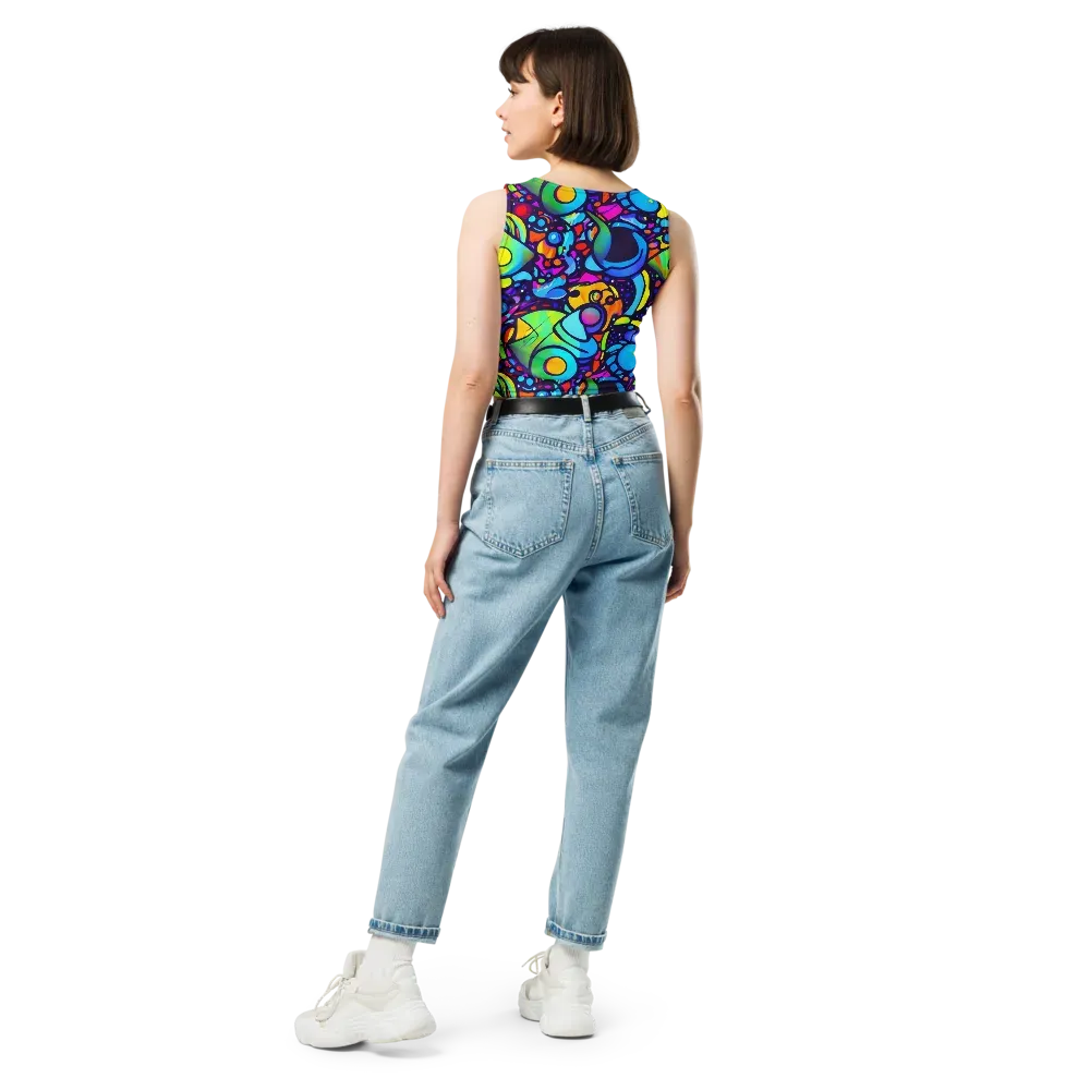 Neon Graffscape on Crop Top — Back