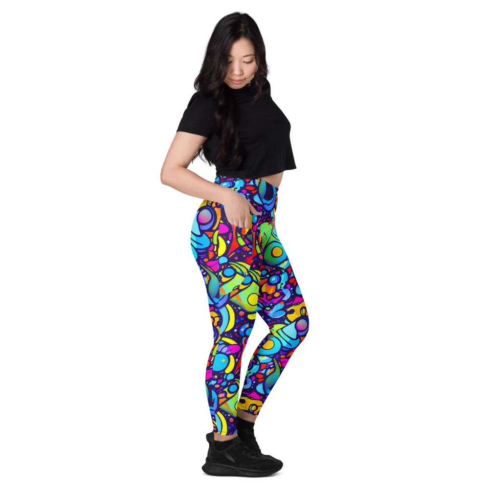 Neon Graffscape on Leggings with Pockets — Right