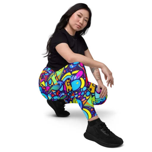 Neon Graffscape on a Leggings with Pockets