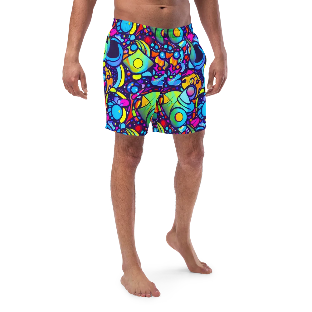 Neon Graffscape on Swim Trunks — Front