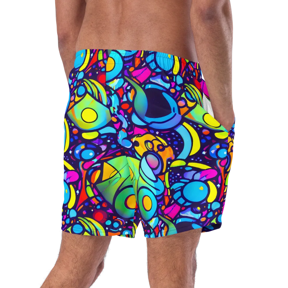 Neon Graffscape on Swim Trunks — Right Back