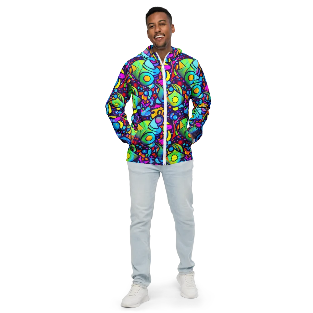 Neon Graffscape on Men's Windbreaker — Front