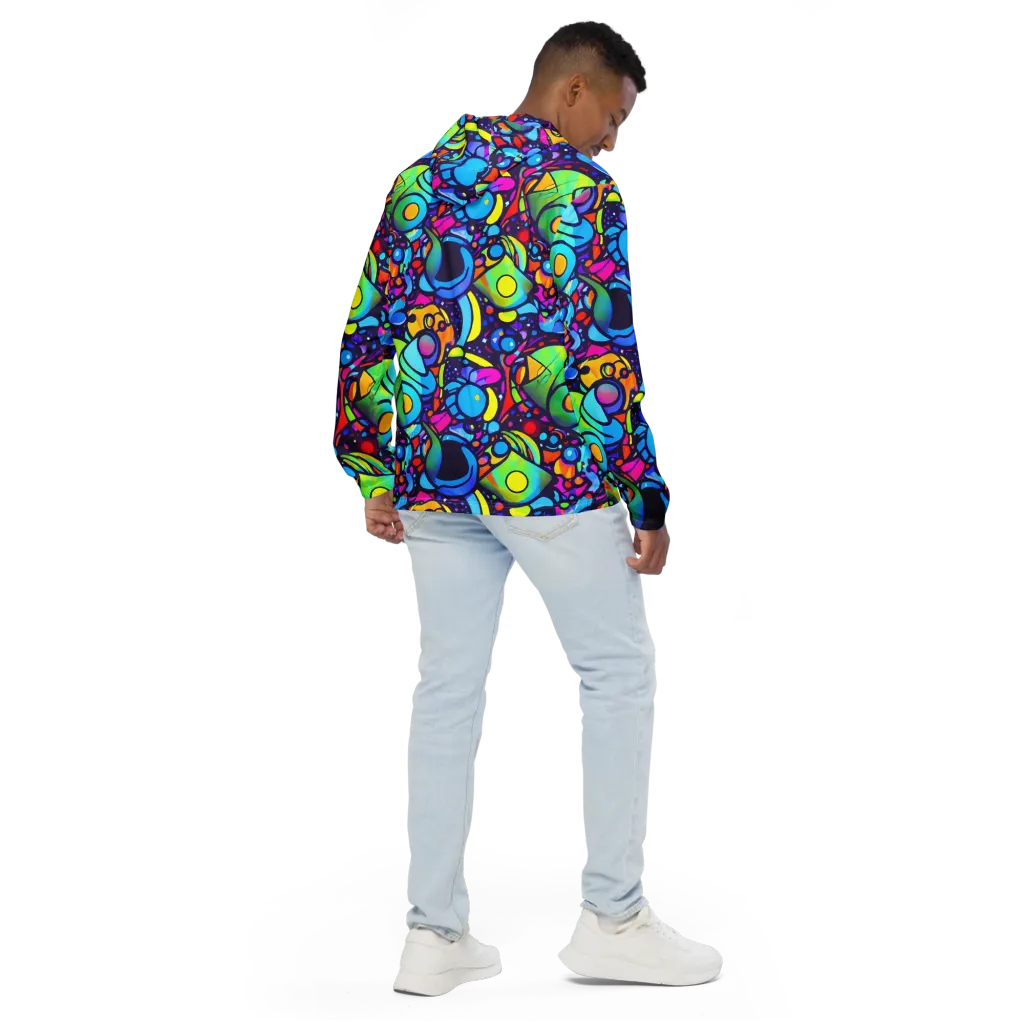 Neon Graffscape on Men's Windbreaker — Back