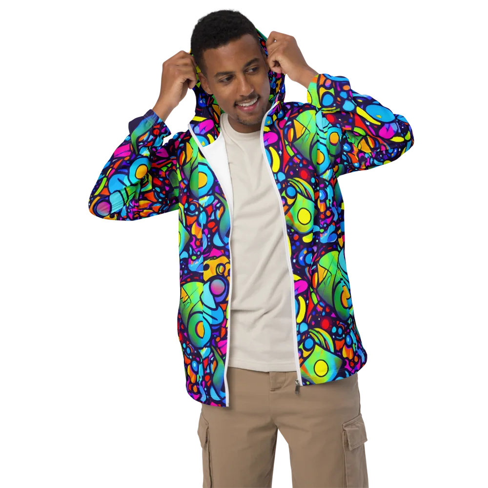 Neon Graffscape on Men's Windbreaker — Front