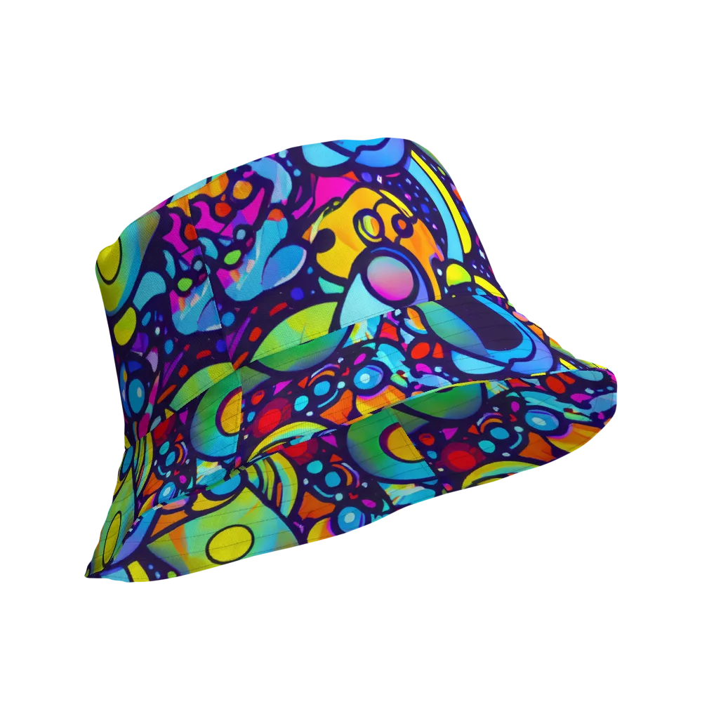 Neon Graffscape on Reversible Bucket Hat — Product details Outside