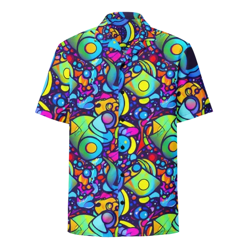 Neon Graffscape on a Button Shirt