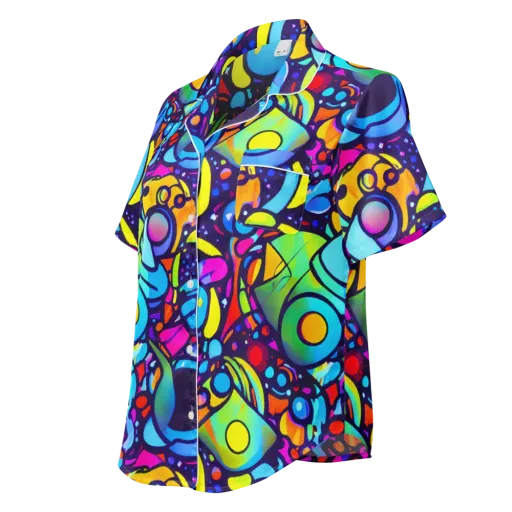 Neon Graffscape on a Women's Short Sleeve Pajama Top