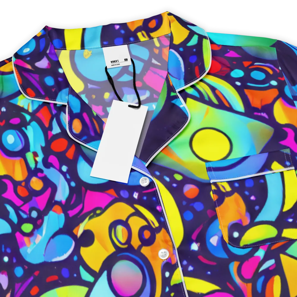 Neon Graffscape on Women's Short Sleeve Pajama Top — Product details