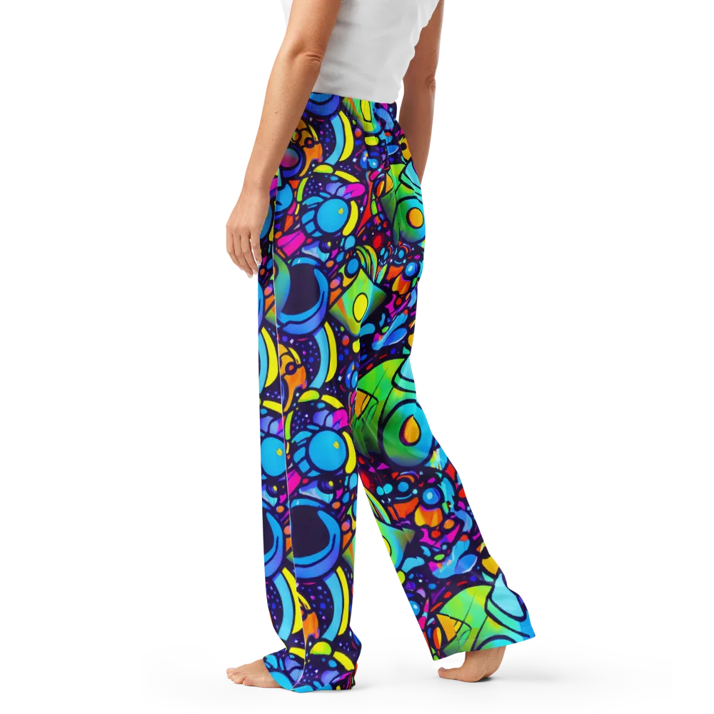 Neon Graffscape on Women's Pajama Pants — Left