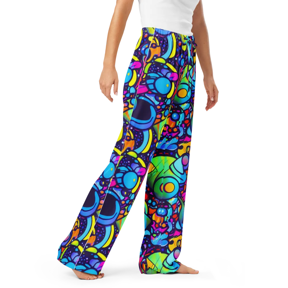 Neon Graffscape on Women's Pajama Pants — Right Front