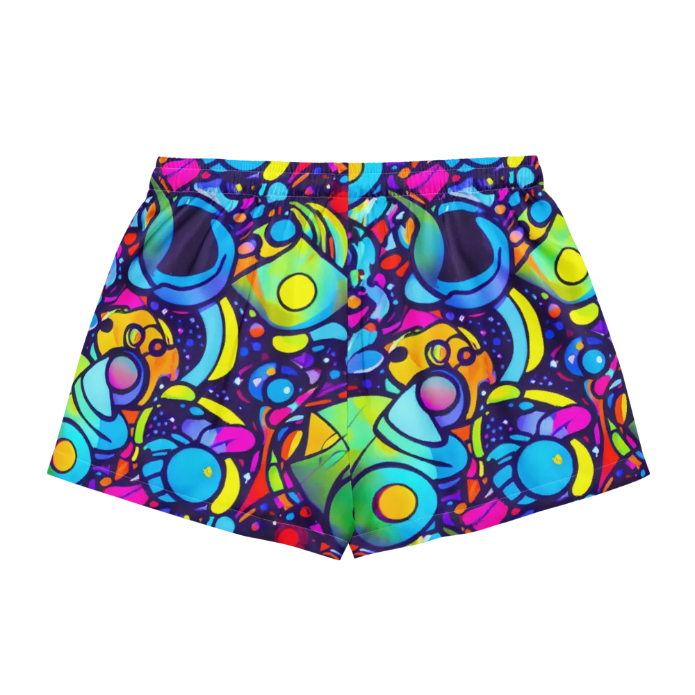 Neon Graffscape on Women's Pajama Shorts — Back