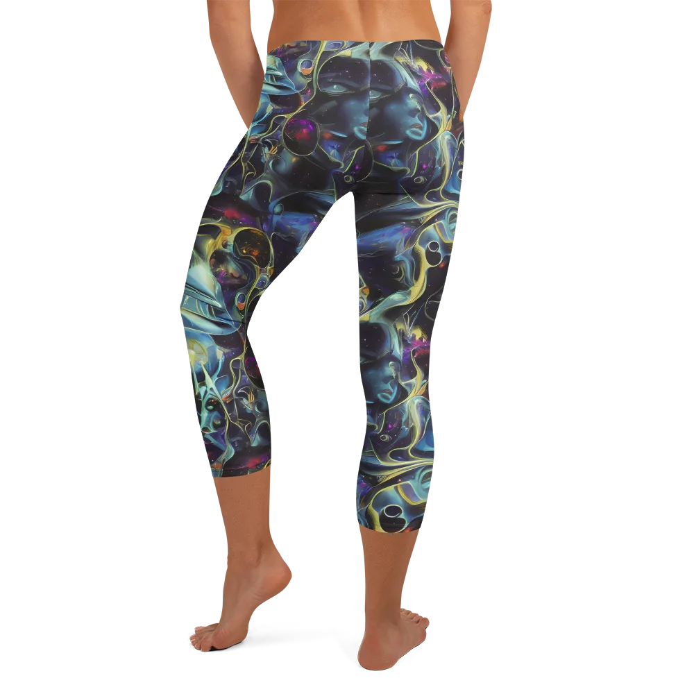 Galactic Enigma on Capri Leggings — Back