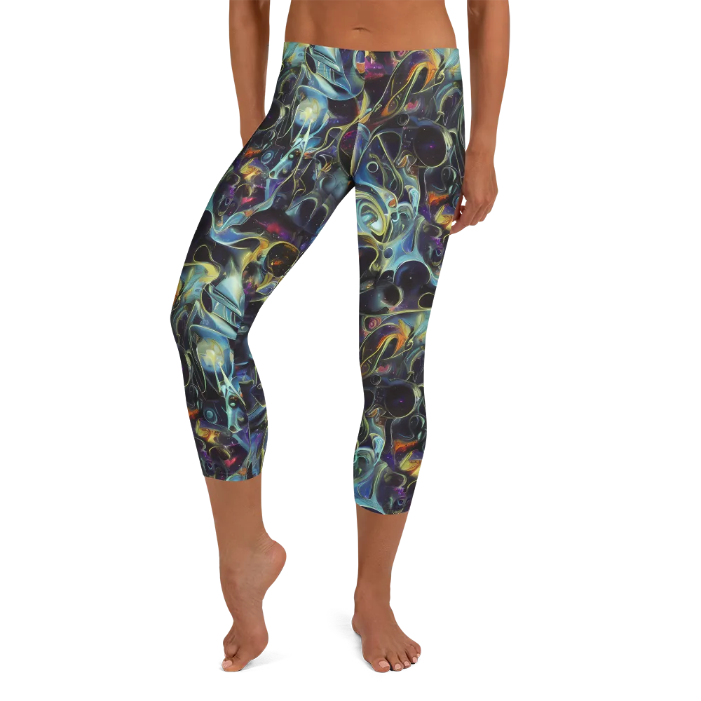 Galactic Enigma on Capri Leggings — Front
