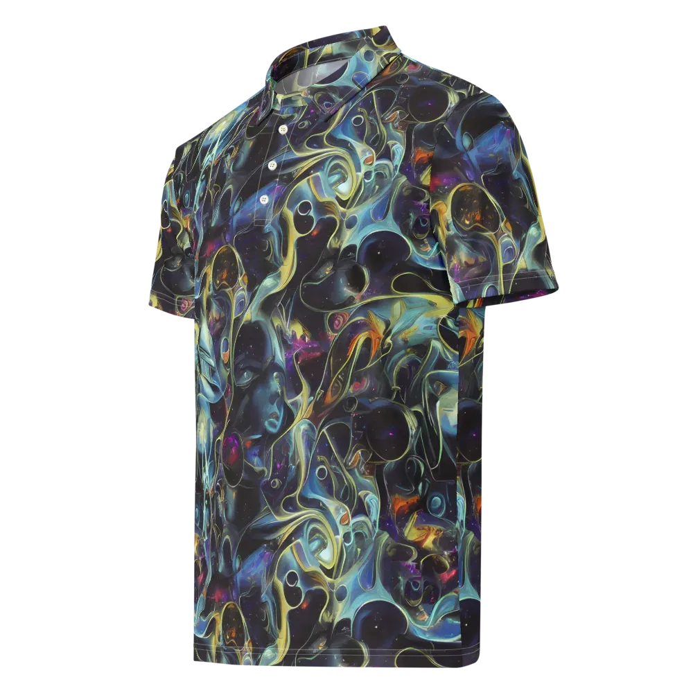Galactic Enigma on Men's Slim Fit Polo Shirt — Left Front