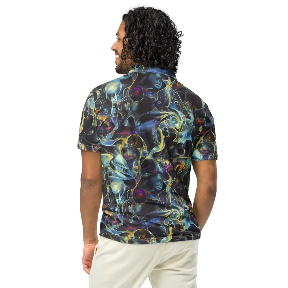 Galactic Enigma on Men's Slim Fit Polo Shirt — Back