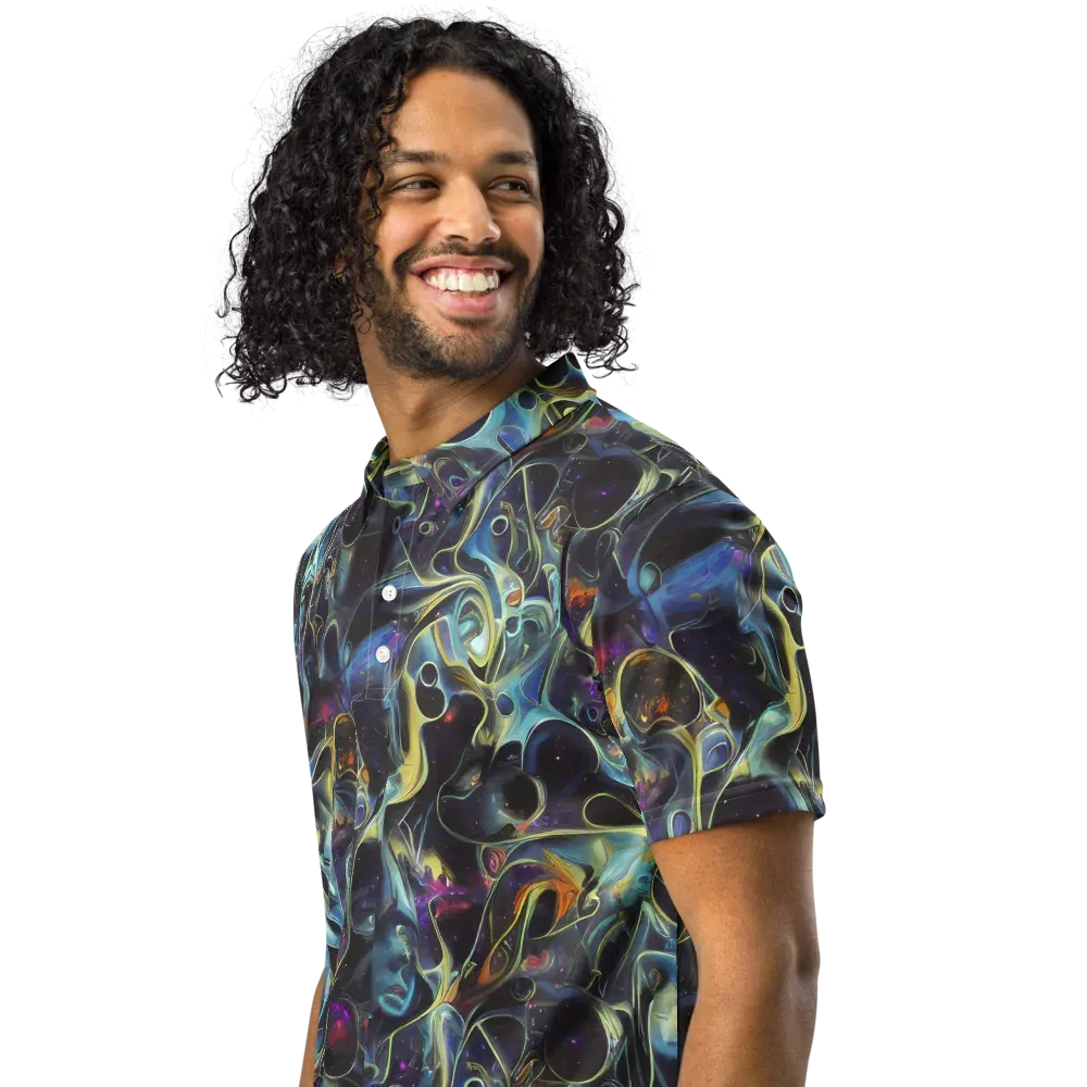 Galactic Enigma on Men's Slim Fit Polo Shirt — Left Front
